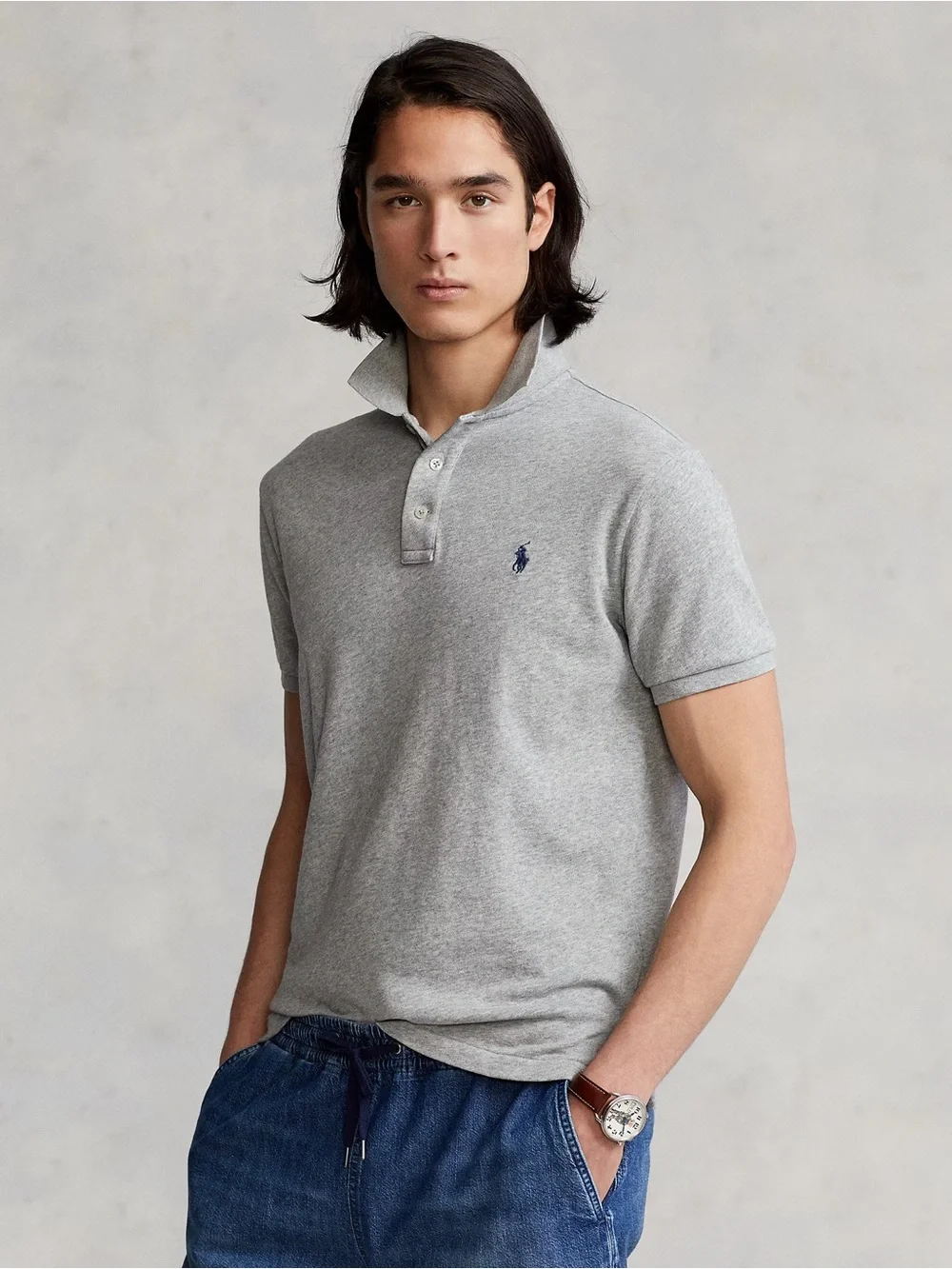 Polo Ralph Lauren Men’s Gray Short Sleeve Soft Polo Shirt, Size Large